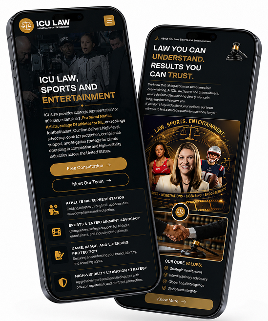 ICU Law Mobile Experience Mockup